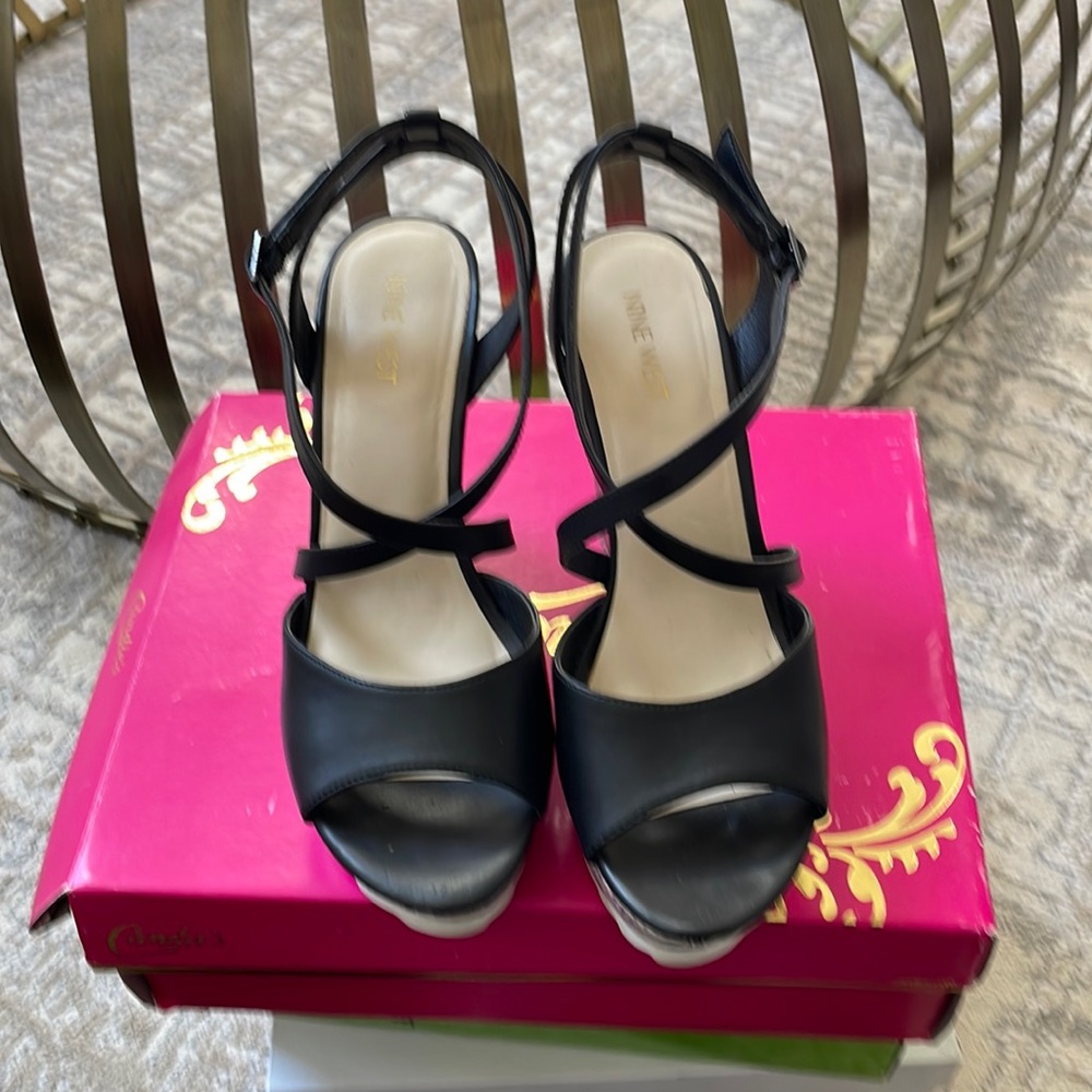 Black Nine West wedges